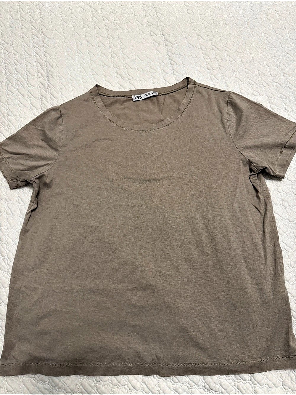 Zara Short Sleeve Tee in Brown Size Small